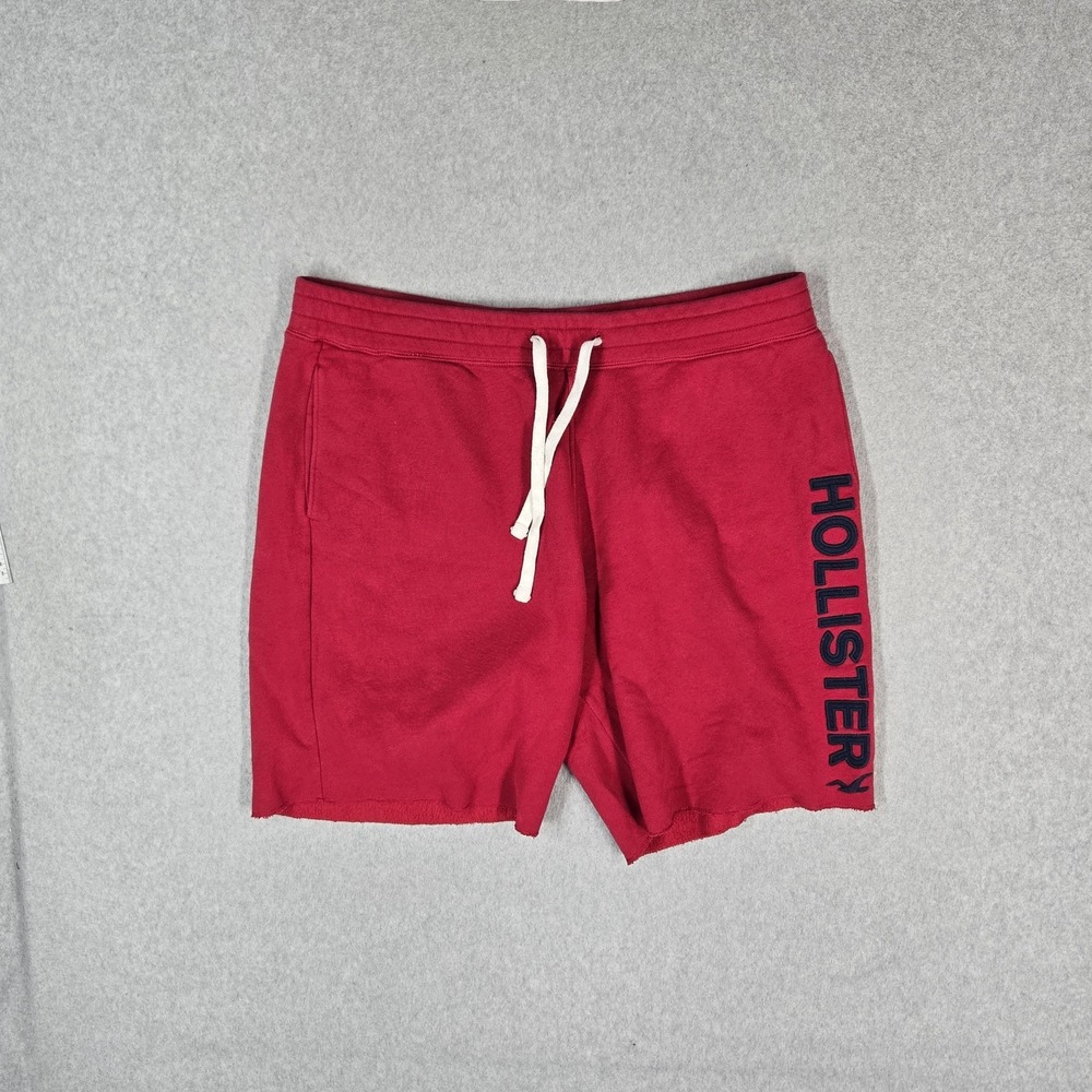 Hollister Men Activewear Shorts XXL Red Sweatshorts Sweat Fleece 9" Inseam